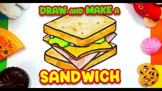 How To Draw And Make A Sandwich  Ham Cheese Salad Egg Easy
