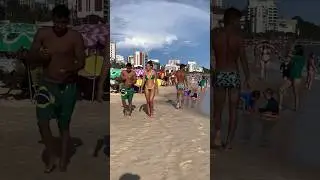 Ipanema beach walk in Rio de Janeiro #visitrio #beach #riosunset #brazil
