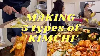 Making 5 different types of &lsquo;Kimchi&rsquo; for the first time😋🇰🇷| Indian Unnie|🇮🇳