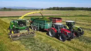 ENSILAGE D'HERBE 🌱 2k24 DANS LE VAL DE SAÔNE // John deere 8400 & 6X Tratcteur & 2X Jcb //
