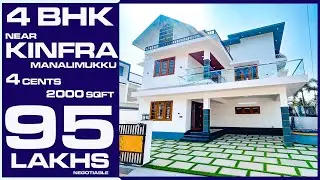 Code.240 &mdash; 4 Cents 2000 SqFt | 4BHK Villa for Sale near Kinfra Ernakulam | Asking 95 Lakhs