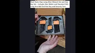 Набор длинных шестигранных ключей и ключей-звездочек Mutt Tools (35 шт.) включает звездочку, метр...