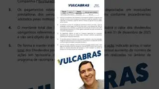 Vulcabr&aacute;s anuncia pagamento de Dividendos!!!#Vulcabras #VULC3 #Dividendos #JCP #Proventos