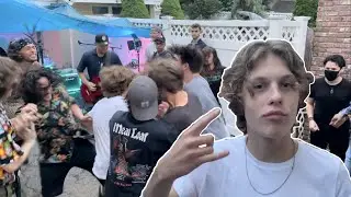 Mosh pit in backyard rock show!