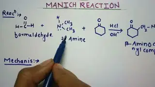mannich reaction and mechanism (explain in detail hindi)