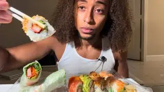 ASMR | PUBLIX SUSHI & SPRING ROLLS | OPEN MOUTH EATING SOUNDS