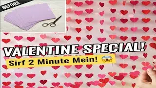 DIY Valentine's Day Decor ❤️ | Easy Paper Heart Wall Hanging Craft | Red Heart Decoration 2026