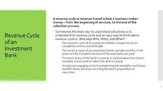Internal Operations of an Investment Bank