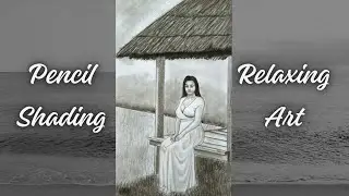 ​Relaxing Realistic Pencil Shading of a Girl Sitting Alone | ASMR Drawing Time-Lapse.