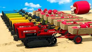LOAD AND TRANSPORT MEAT WITH MINI FIAT TRACTORS - Farming Simulator 25 🍖