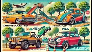 chevrolet 409, awm beetle fusca 1600, jeep gladiator tornado, mini cooper s 1965 #farmingsimulator22