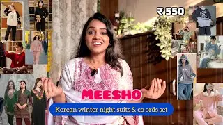 Meesho Korean winter night suits & Kashmiri co order sets ₹ 550 😍‼️ Meesho aesthetic haul #meesho 