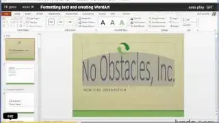 25 Formation PowerPoint 2013 (Formatting text and creating WordArt)
