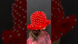 вязаная крючком шапка с оборкой и жемчугом #вязаниекрючком #схемывязаниякрючком #сделайсам