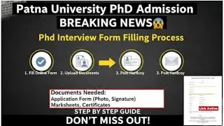 Patna University PhD admission update,Patna university phd interview link,documents upload #phd #pu 