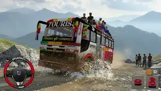 Havey Loaded Passenger Tourist Bus Mod  Bussid Gameplay | River Map Mod Bus Simulator Indonesia 