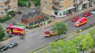 airview 10X ST.FB + H + GH + V + POLITI AMBULANCE & LÆGE hovedstadens beredskab brandbil i udrykning