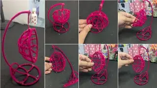 DIY hanging chair made with bangles in pink colour | Hanging chair new idea for crafts #trending