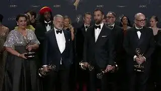 2025 EMMYS- Noah Wyle and the team from THE PITT, winners Outstanding Drama Series
