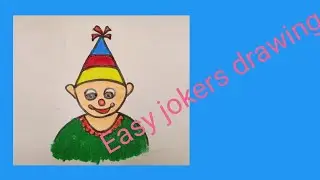 Easy joker drawing|joker drawing with triangle|pencil sketch|oilpestal color|funny drawing 