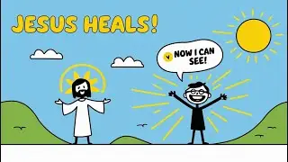 Jesus Heals a Blind Man 👁️✨ | Bible Story for Kids | Stick Figure Animation