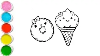 How To Draw Ice Cream Drawing, Painting & Coloring For Kids and Toddlers_ Child Art 🎨@drawingmunni