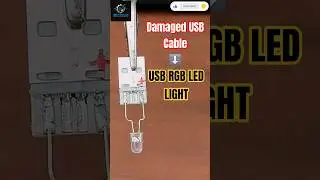 USB RGB LED Light From Damaged USB Cable | USB LED Bulb for Laptop & Mobile | DIY Hack 🔥 #diy#shorts