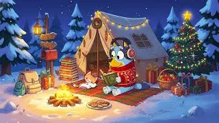 Bluey Lofi Christmas 🎧 Deep Focus for Study: Winter Camping Inspiration & Fireplace Ambience ✨