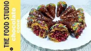 Chocolate vermicelli cone recipe | chocolate dessert cone | quick and tasty 😋