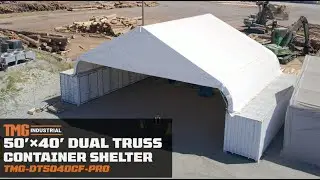 Контейнерный тент Pro Series 50' x 40' с двойной ферменной конструкцией и прочным ПВХ-покрытием п...