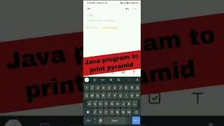 Java program to print pyramid|easy program|#programming #coding #java