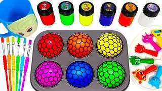 Satisfying Video l How To Make Rainbow Mixing Color 6 Rainbow VELOCK FRUITS form Candy Glitter ASMR