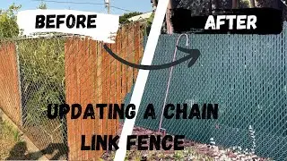 Updating an old chain link fence 👏 making an old fence look new again!