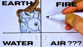 Drawing Spongebob in 4 Different Art Styles (4 Elements)