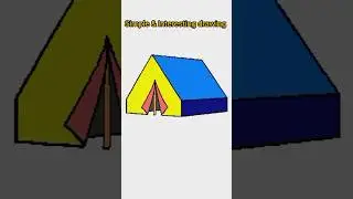 how to draw tent | tent drawing #drawing #tent   #shorts #howtodraw #pixelart @Drawing4455