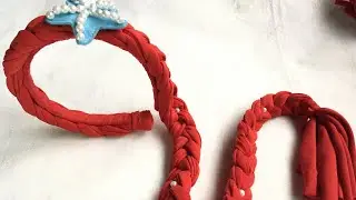 Tiara em fio de malha tran&ccedil;a, Ariel pequena sereia