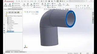 Elbow 90 degrees with tapered entry in SOLIDWORKS