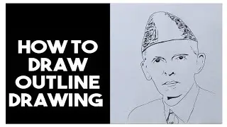 Quaid e azam sketch easy , How to Draw Quaid e Azam Step by Step || Quaid e Azam Sketch