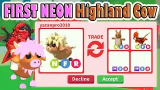 TRADING FIRST NEON HIGHLAND COW 😍🔥 IN ADOPT ME! ROBLOX