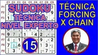 SUDOKU. Técnica de nivel experto: CADENA FORCING X CHAIN