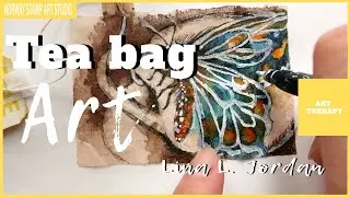 Turn a tea bag into art (with sub)【ART THERAPY EXERCISES】