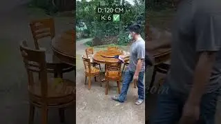 Meja Makan Bundar K6 D120 CM #mejamakanjati