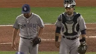 Street wins long at-bat to notch the save