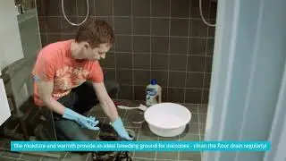 At home at Heka: Cleaning the bathroom floor drain