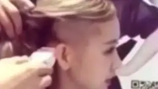 Beautiful Girl Headshave Long Hair Bald