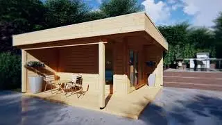 Modern Garden Office Hansa Lounge with Veranda 12m&sup2;