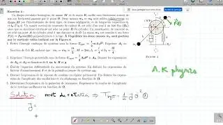 Oscillations Forcées des Systèmes à 1ddL: exercice 4