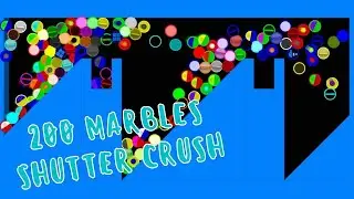 200 Marbles Shutter Crush - Marble Survival #3 - Algodoo Marble Race