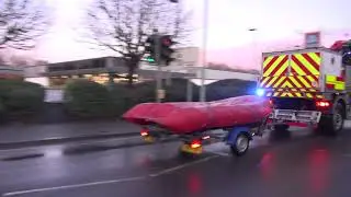 Suffolk Fire & Rescue Service- Bury St Edmunds Unimog & Boat Responding February 2020
