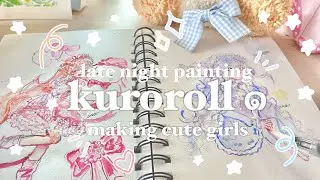 painting kawaii anime girls on sketchbook 🌟🎀 RELAXING LATE NIGHT DRAWING ☆